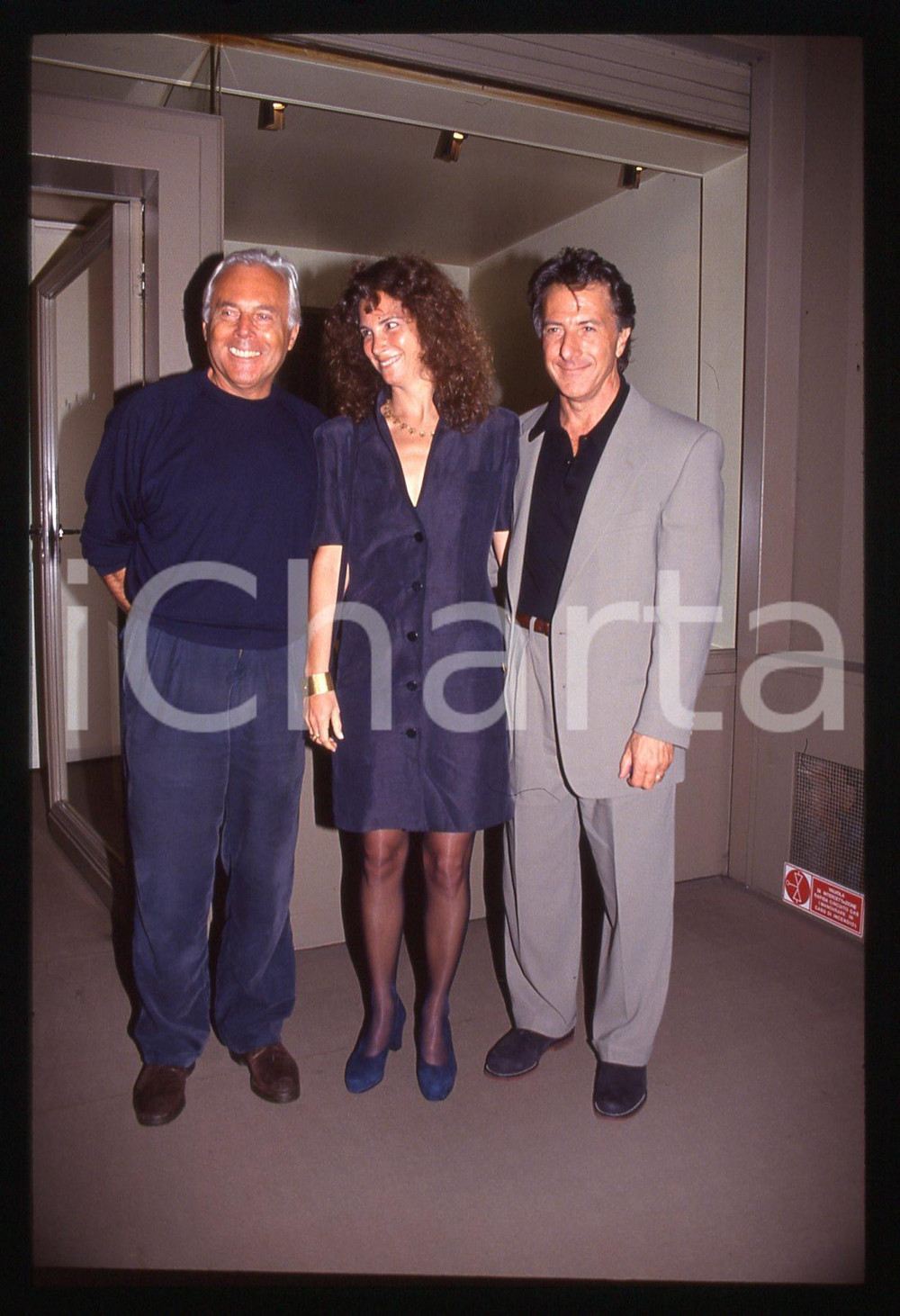 Giorgio ARMANI Lisa GOTTSEGEN e Dustin HOFFMAN - 1990 ca * 35 mm vintage slide 3