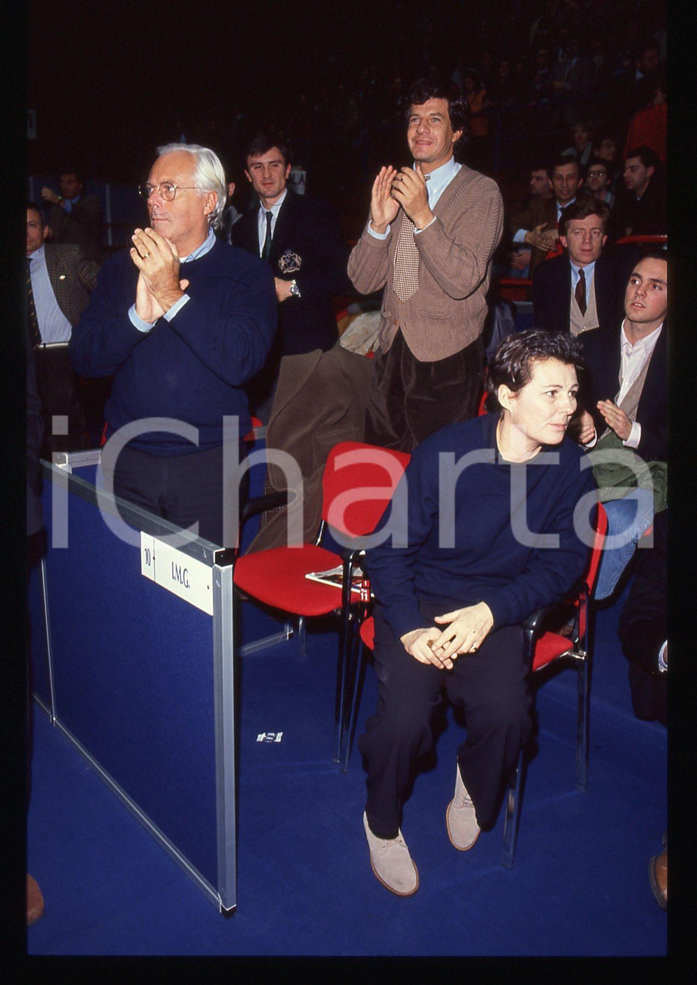 Giorgio e Rosanna ARMANI MURATTI TIME INDOOR MILANO 1990 ca *35 mm vintage slide