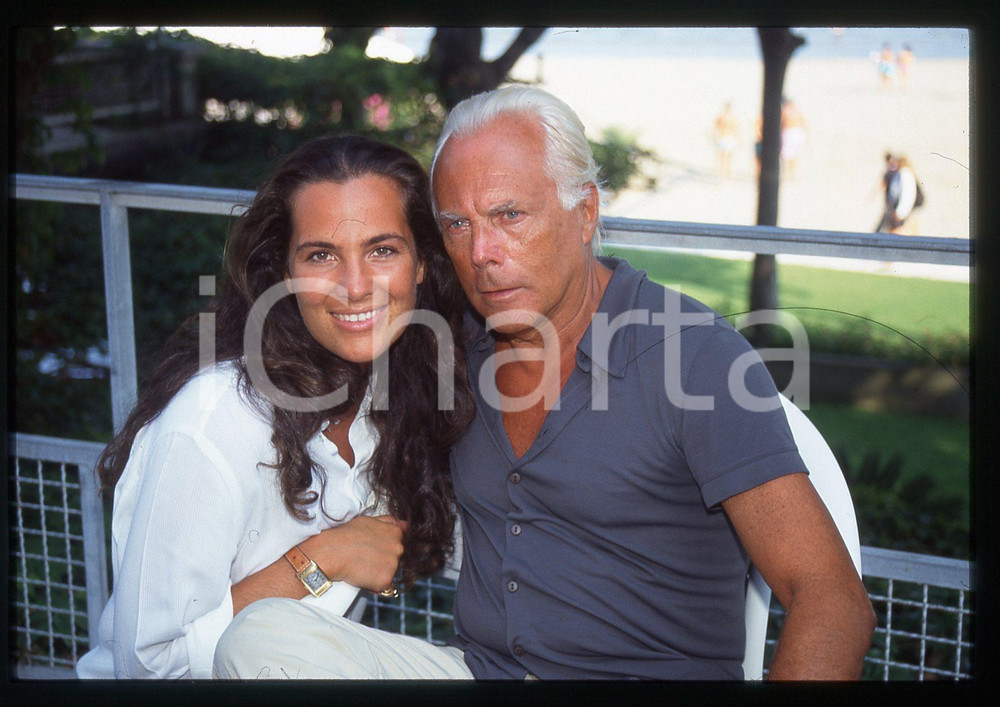 Fotografia d epoca originale Giorgio e Roberta ARMANI  FESTIVAL CINEMA VENEZIA 1999  35 mm vintage slide 24 1