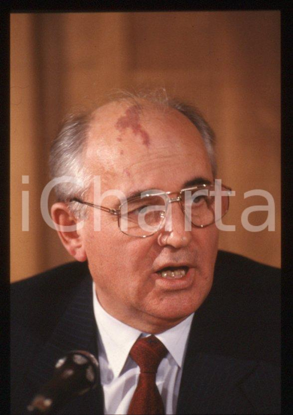 Fotografia d epoca originale 35mm vintage slide 1989 MILANO Michail GORBACHEV President USSR Portrait 19 1