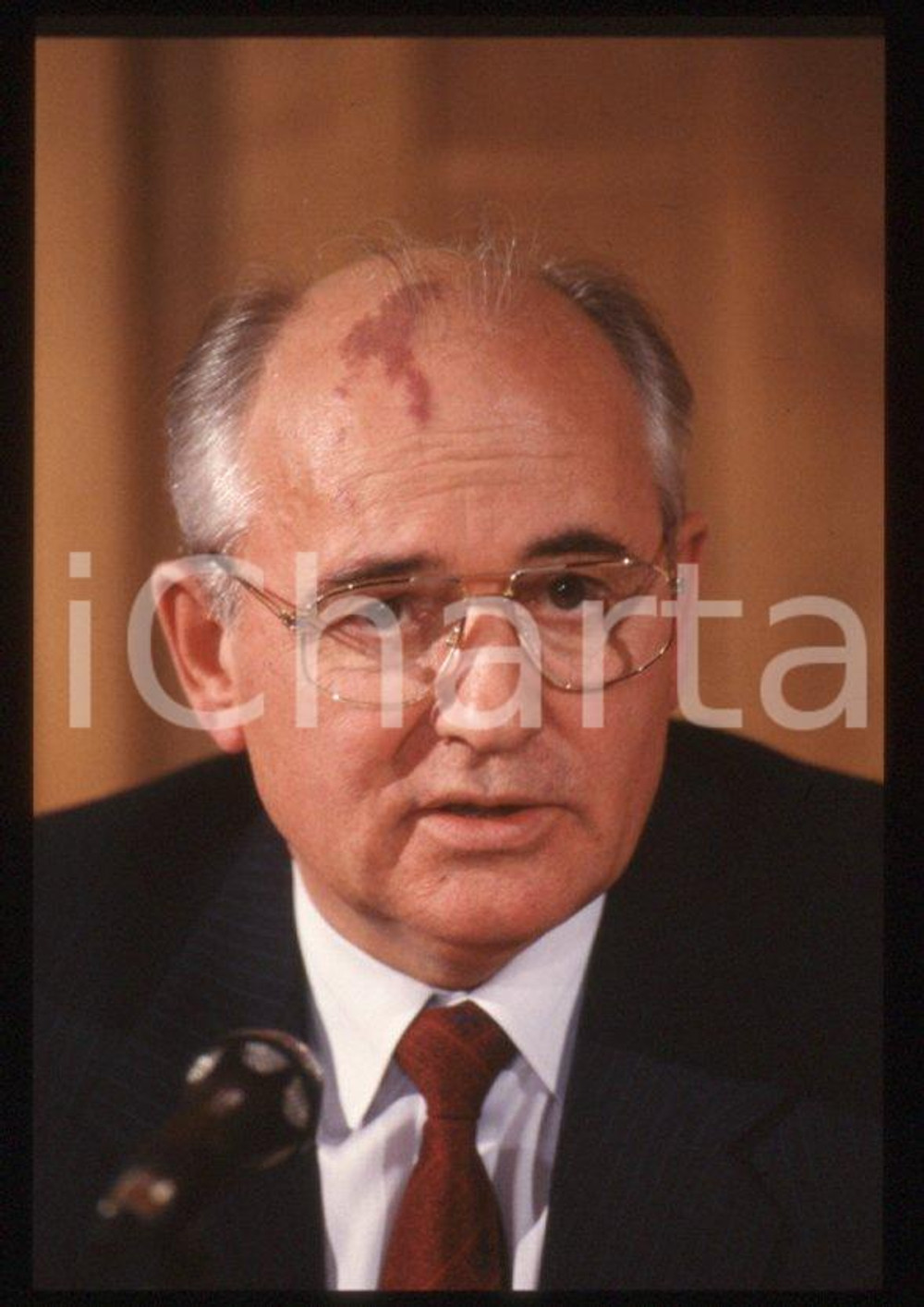 Fotografia d epoca originale 35mm vintage slide 1989 MILANO Michail GORBACHEV President USSR Portrait 21 1