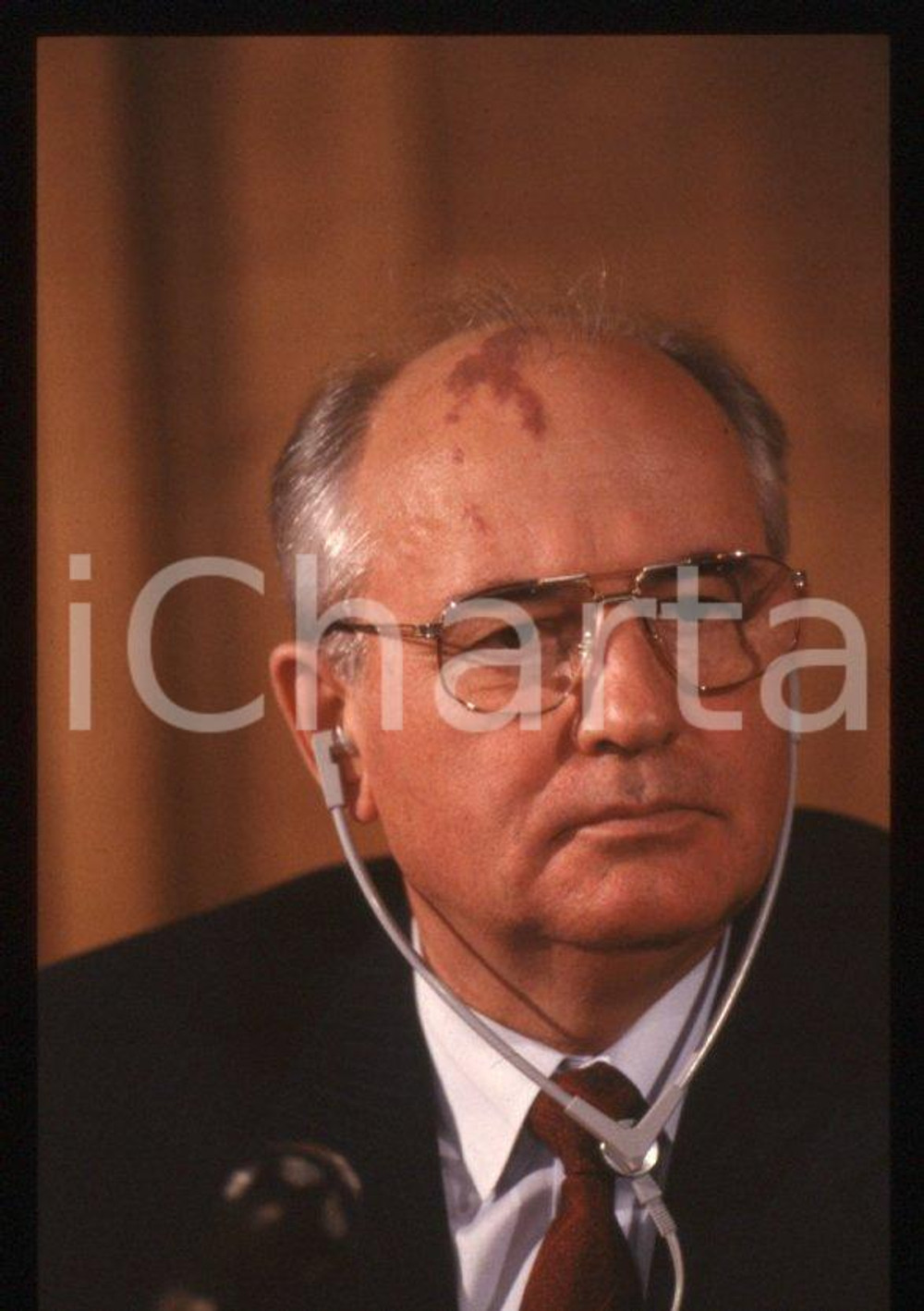 Fotografia d epoca originale 35mm vintage slide 1989 MILANO Michail GORBACHEV President USSR Portrait 22 1