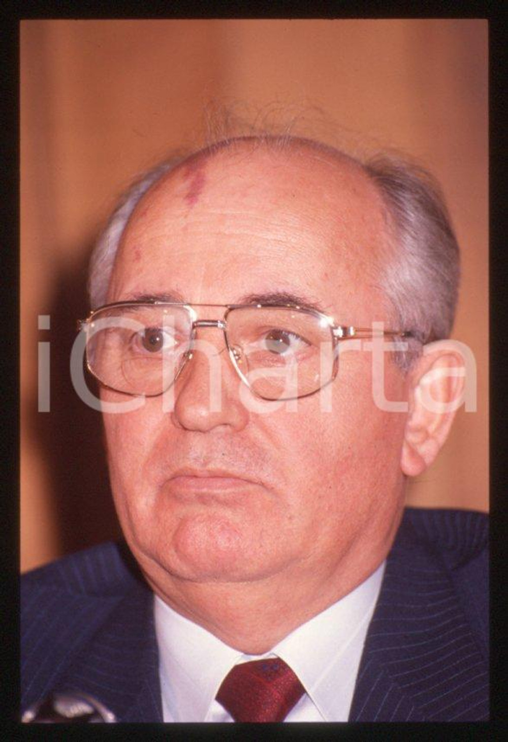 Fotografia d epoca originale 35mm vintage slide 1989 MILANO Michail GORBACHEV President USSR Portrait 25 1