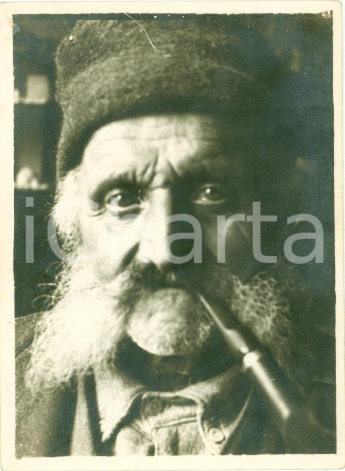 Fotografia d epoca originale 1930 VAL BREMBANA BG Vecchio trovato a San Pellegrino.... FOTORITRATTO anonimo 1