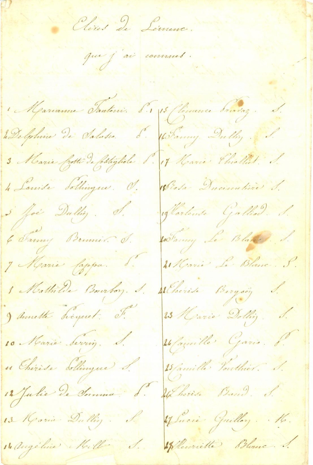 Documento originale, autentico 1880 ca CHAMBERY F Chiesa STPIERREDELEMENC Scuola femminile 140 alunne 1