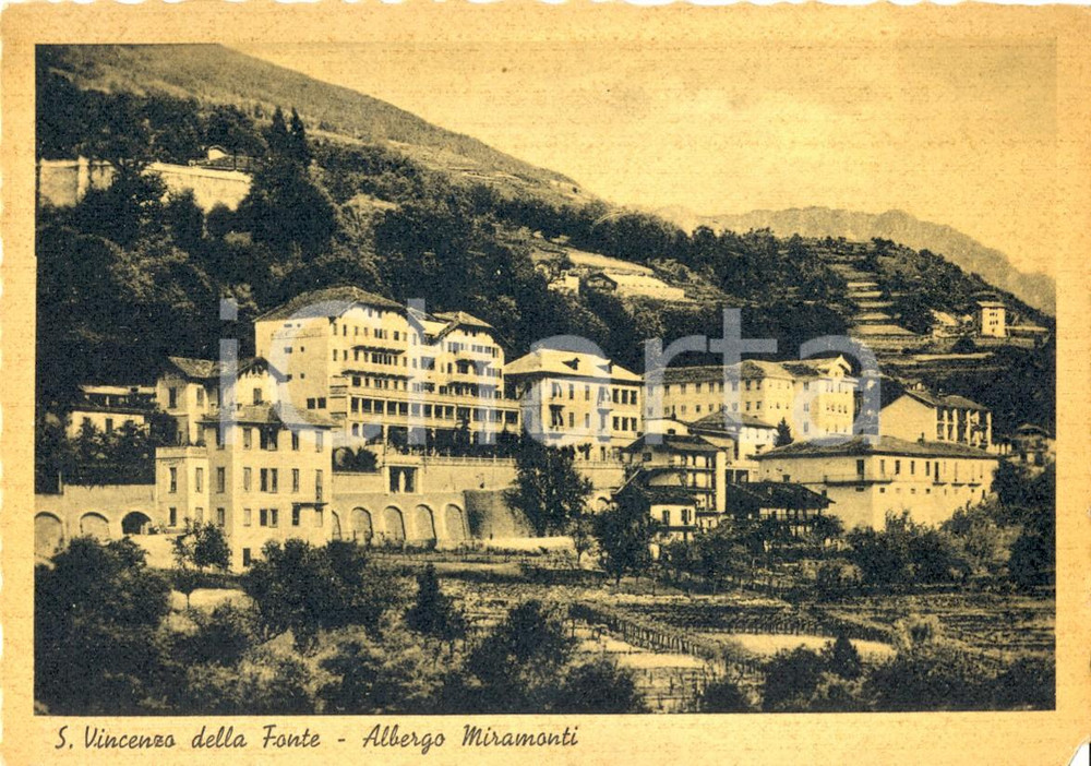 Cartolina originale da collezione 1940 ca SAINT VINCENT (AO) Albergo MIRAMONTI San Vincenzo della Fonte *Cartolina 1