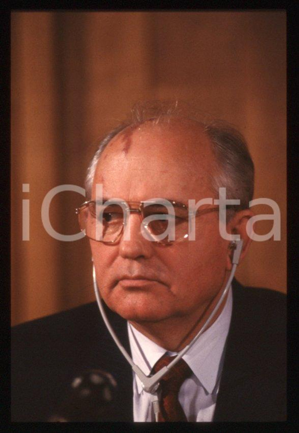 Fotografia d epoca originale 35mm vintage slide 1989 MILANO Michail GORBACHEV President USSR Portrait 29 1