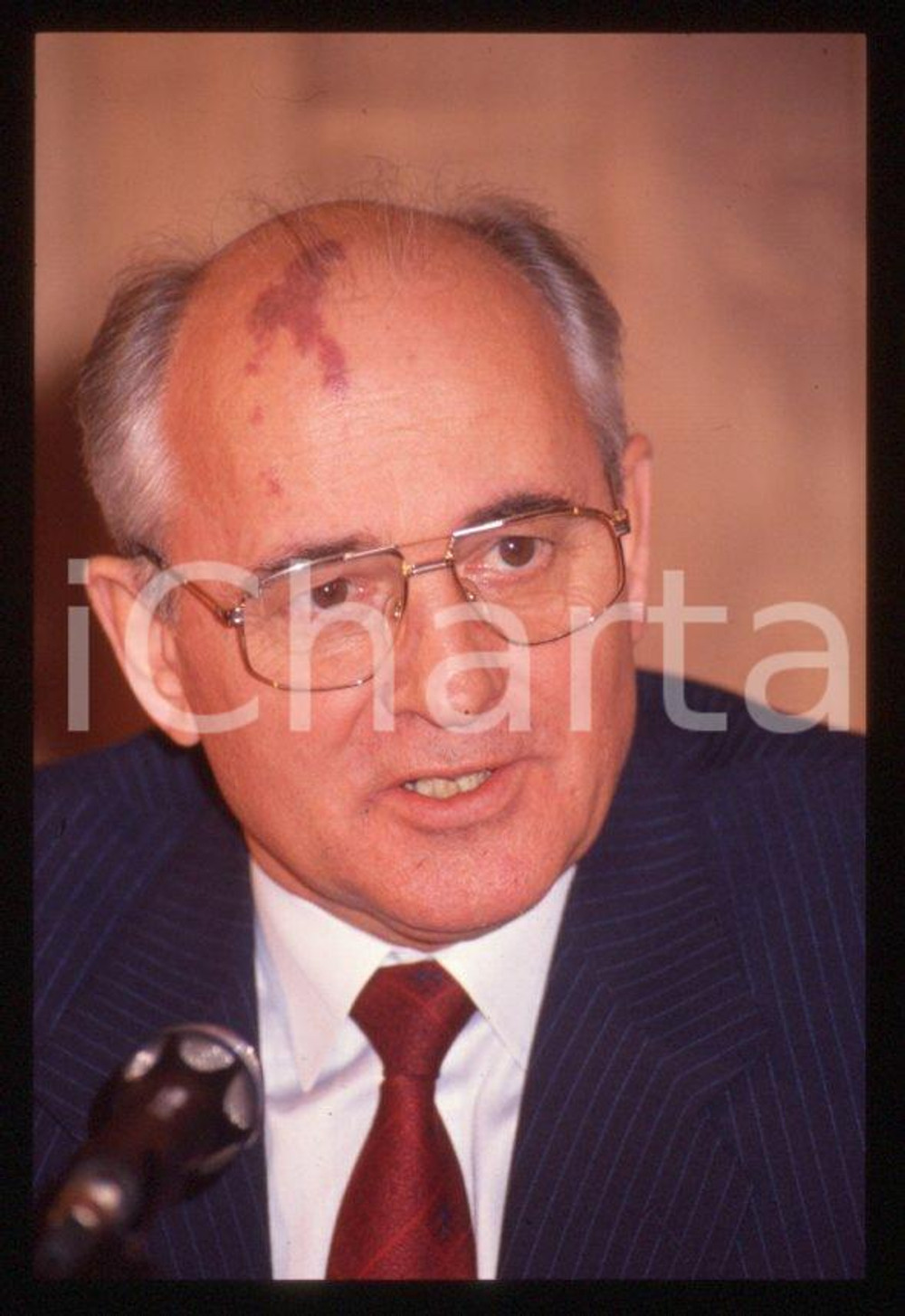 Fotografia d epoca originale 35mm vintage slide 1989 MILANO Michail GORBACHEV President USSR Portrait 33 1