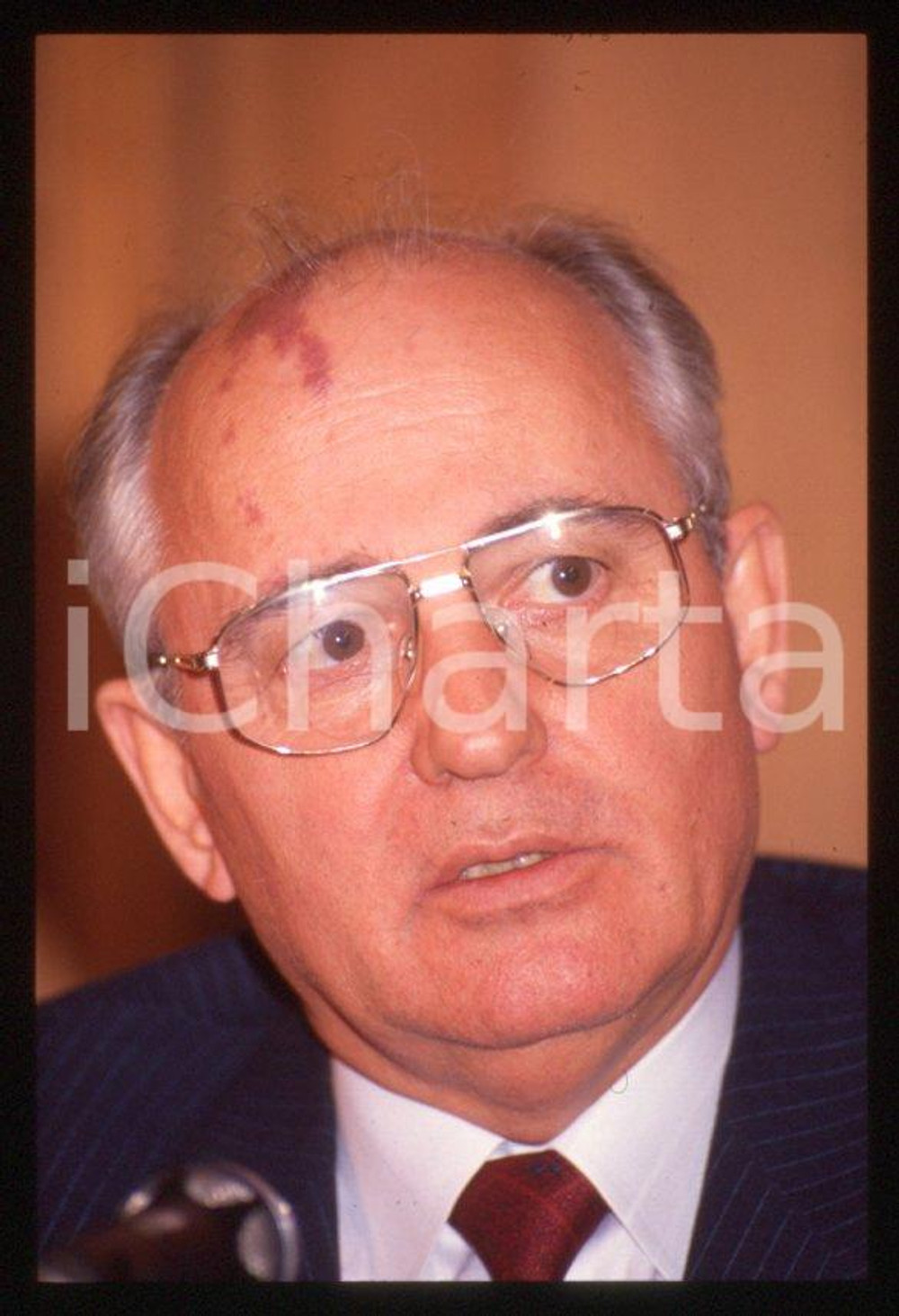 Fotografia d epoca originale 35mm vintage slide 1989 MILANO Michail GORBACHEV President USSR Portrait 34 1