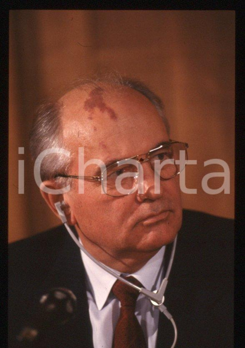 Fotografia d epoca originale 35mm vintage slide 1989 MILANO Michail GORBACHEV President USSR Portrait 35 1