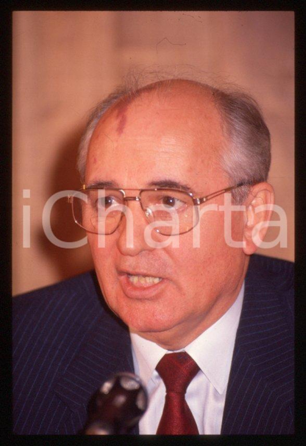 Fotografia d epoca originale 35mm vintage slide 1989 MILANO Michail GORBACHEV President USSR Portrait 43 1