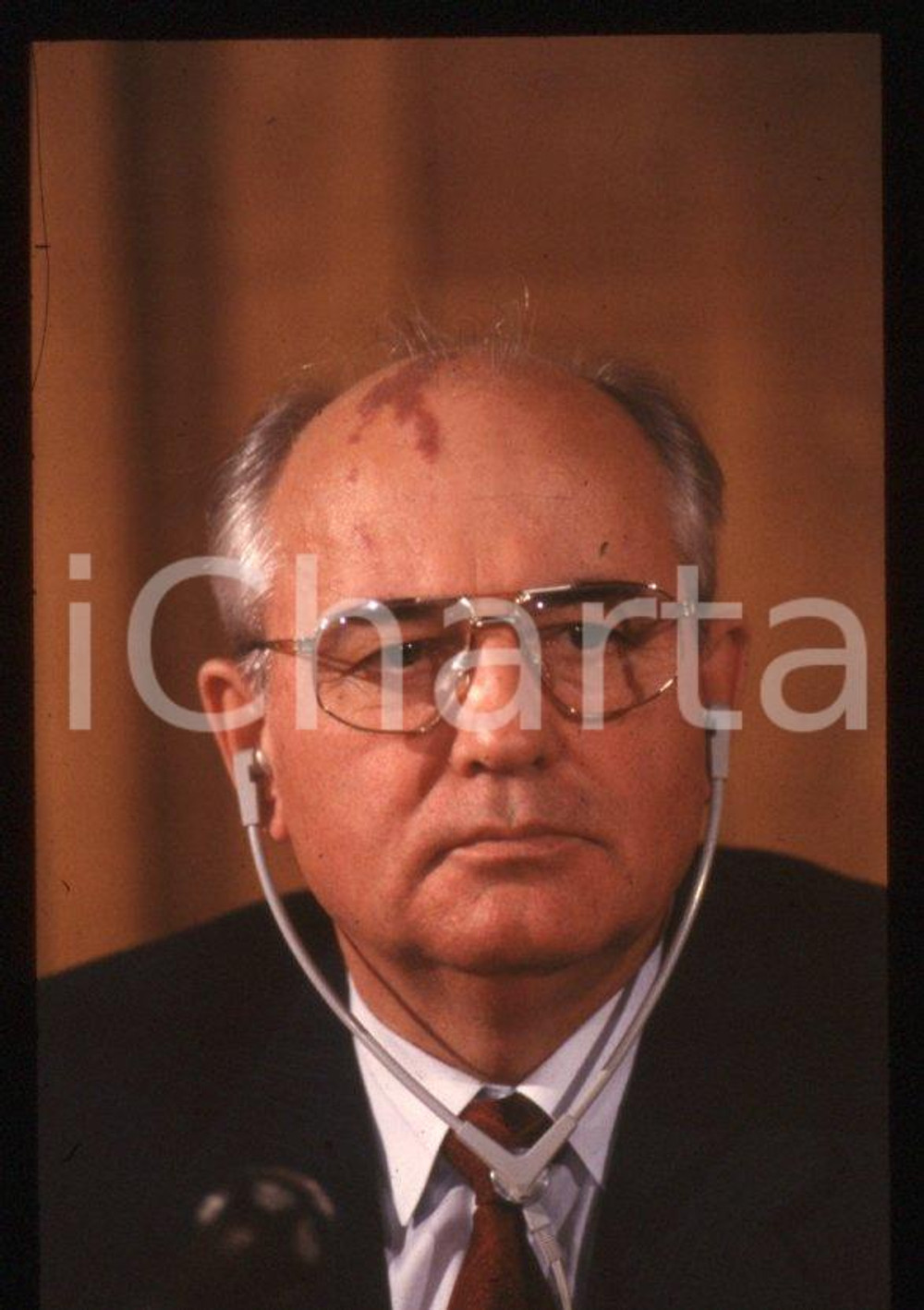 Fotografia d epoca originale 35mm vintage slide 1989 MILANO Michail GORBACHEV President USSR Portrait 44 1