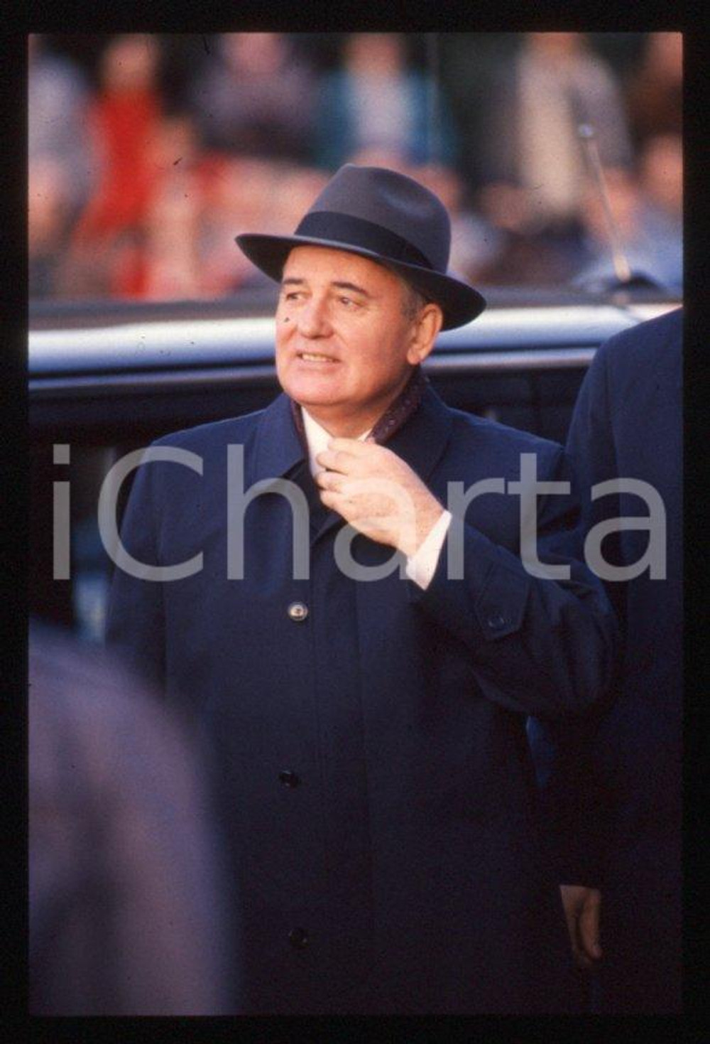 Fotografia d epoca originale 35mm vintage slide 1989 MILANO Michail GORBACHEV  Arrivo in auto 5 1