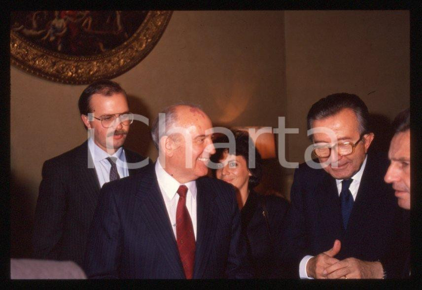 Fotografia d epoca originale 35mm vintage slide 1989 MILANO Michail GORBACHEV Giulio ANDREOTTI 8 1