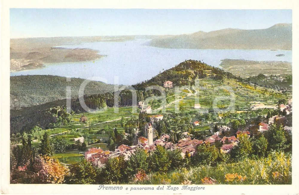 Cartolina originale da collezione 1940 ca PREMENO VB Panorama con il Lago MAGGIORE Cartolina FP NV 1