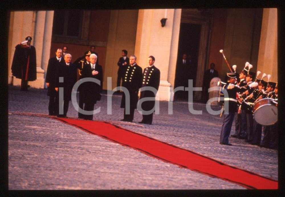 Fotografia d epoca originale 35mm vintage slide 1989 ROMA QUIRINALE Francesco COSSIGA Michail GORBACHEV 6 1