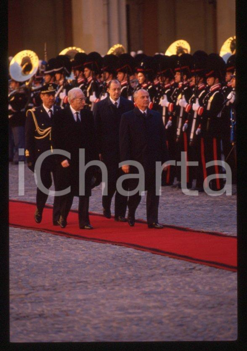 Fotografia d epoca originale 35mm vintage slide 1989 ROMA QUIRINALE Francesco COSSIGA Michail GORBACHEV 26 1