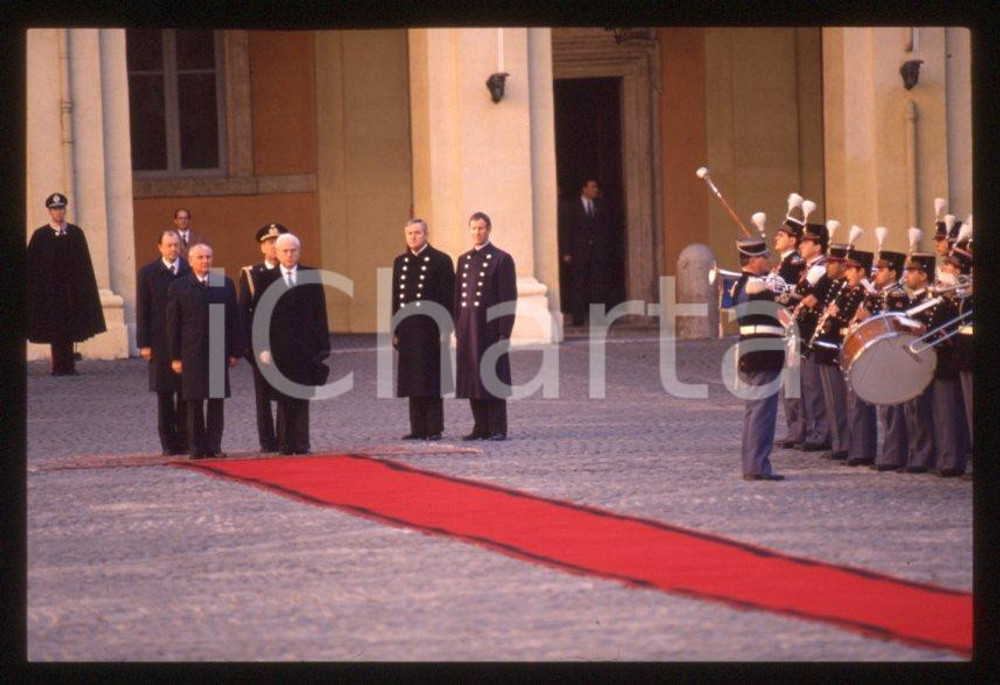 Fotografia d epoca originale 35mm vintage slide 1989 ROMA QUIRINALE Francesco COSSIGA Michail GORBACHEV 28 1