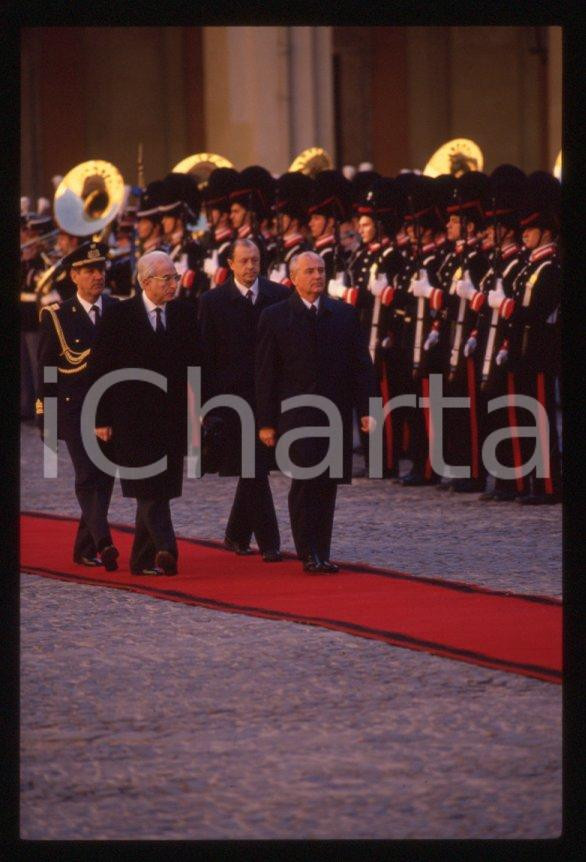 Fotografia d epoca originale 35mm vintage slide 1989 ROMA QUIRINALE Francesco COSSIGA Michail GORBACHEV 29 1