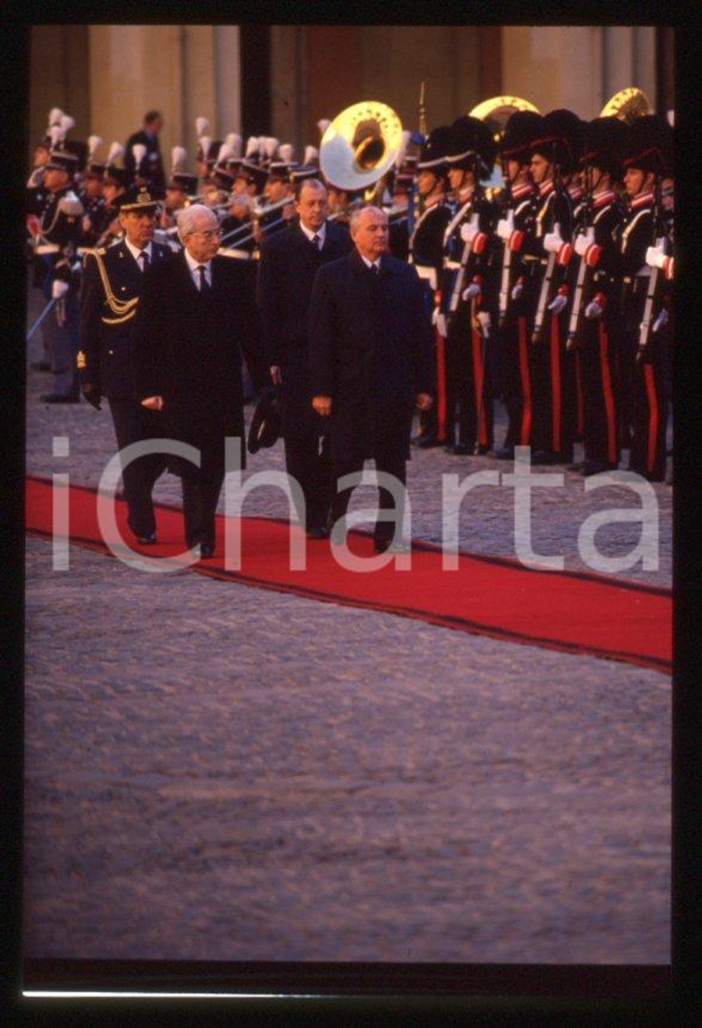 Fotografia d epoca originale 35mm vintage slide 1989 ROMA QUIRINALE Francesco COSSIGA Michail GORBACHEV 34 1