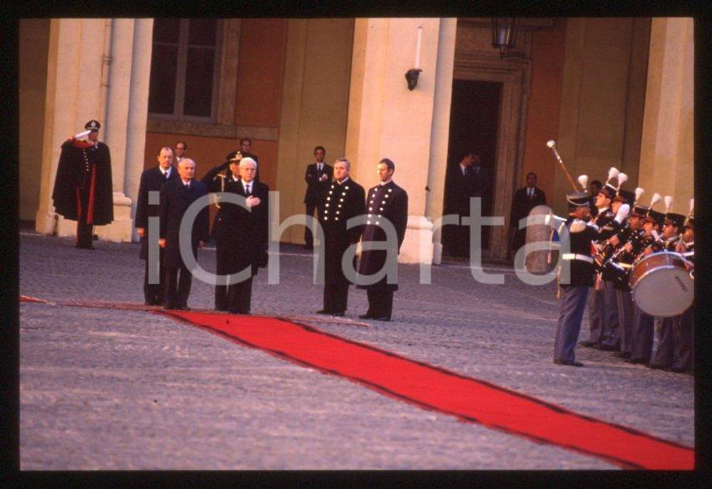 Fotografia d epoca originale 35mm vintage slide 1989 ROMA QUIRINALE Francesco COSSIGA Michail GORBACHEV 35 1