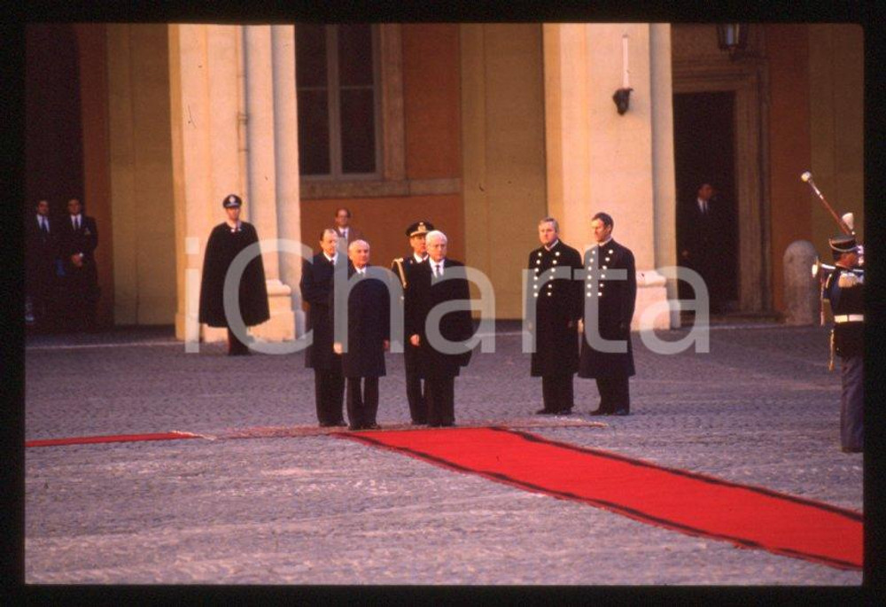 Fotografia d epoca originale 35mm vintage slide 1989 ROMA QUIRINALE Francesco COSSIGA Michail GORBACHEV 38 1