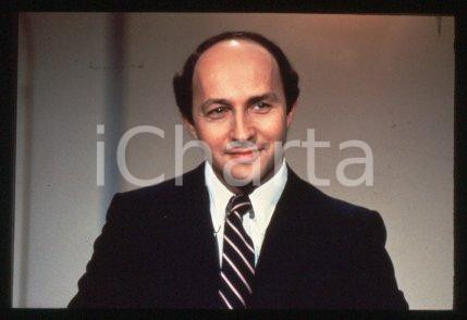 35mm vintage slide* 1984 TV 'l'Heure de vérité' politician Laurent FABIUS (1)
