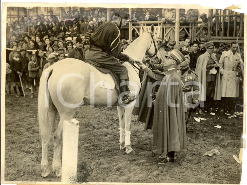 Fotografia d epoca originale 1932 RIVOLTA D ADDA CR Maneggio Avanguardista LOMAZZI gara ippica DANNEGGIATA 1