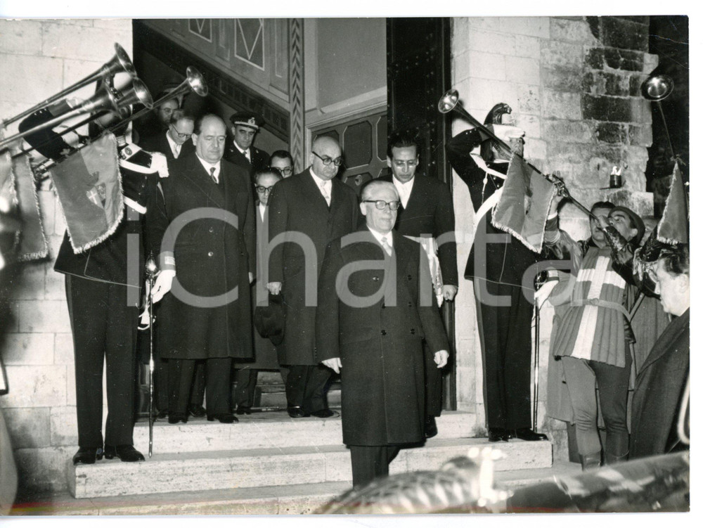 1958 ASSISI Fanfara al passaggio di Giovanni GRONCHI cittadino onorario *Foto