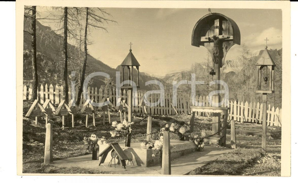 Cartolina originale da collezione 1930 ca CORTINA D AMPEZZO  BL Sacrario POCOL  Tombe Caduti Cartolina FP 1