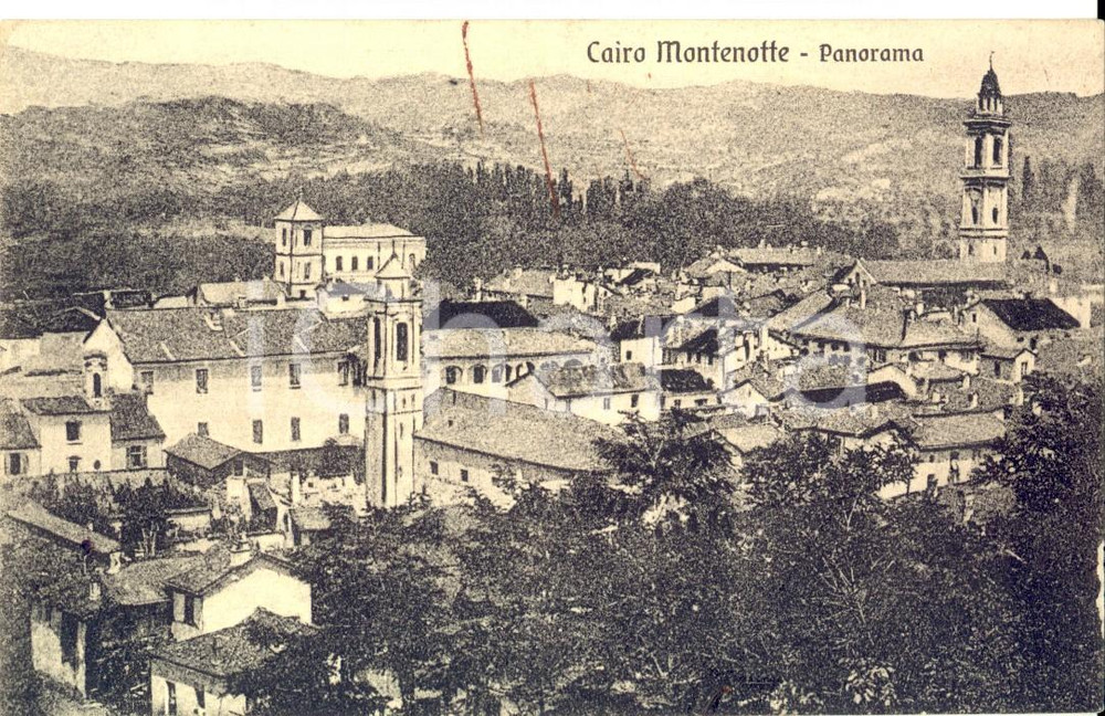Autografo originale 1913 CAIRO MONTENOTTE SV Panorama Cartolina a Isabella MARENCO DI MORIONDO 1