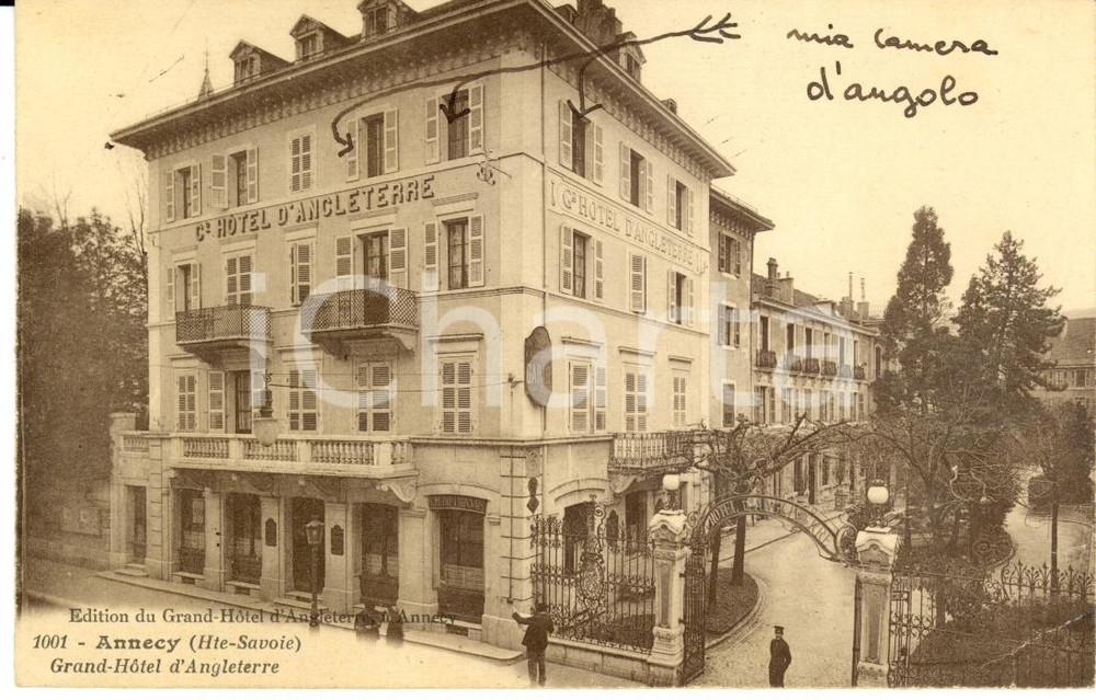 Cartolina originale da collezione 1940 ANNECY (France) Grand-Hotel d'Angleterre ANIMATA FP NV 1