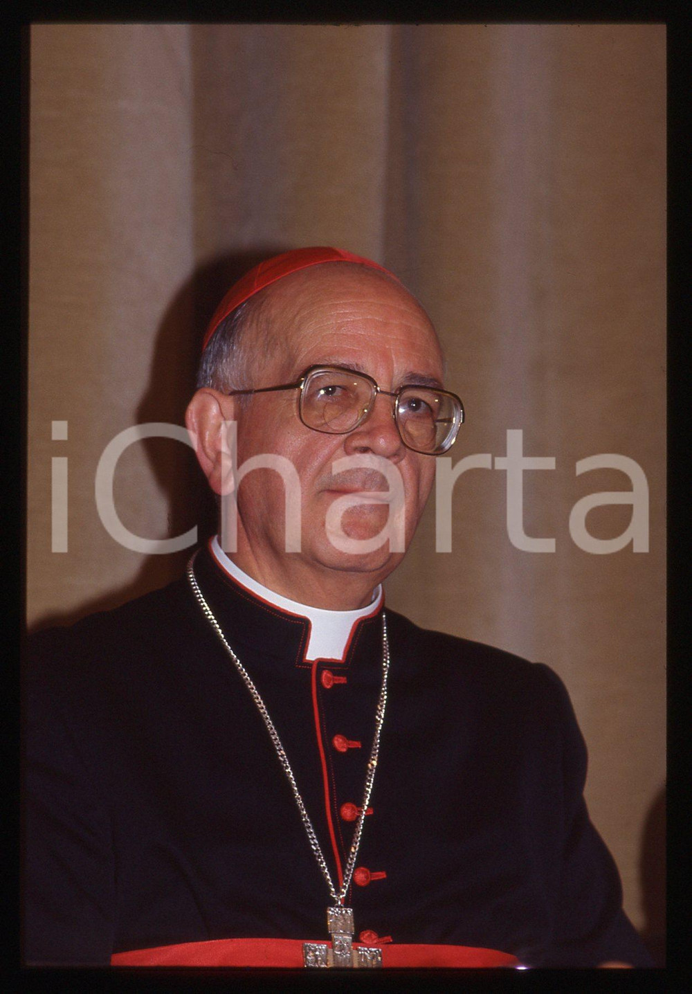 Fotografia d epoca originale 35mm vintage slide 1990ca MILANO Cardinale Eduardo MARTINEZ SOMALO Ritratto 1 1