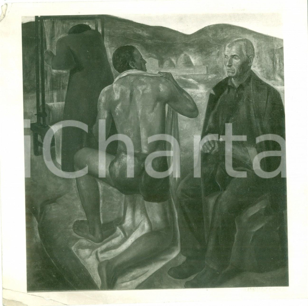 Fotografia d epoca originale 1936 CESENA Ilario ROSSI Scena agreste Fotografia coeva del quadro 1
