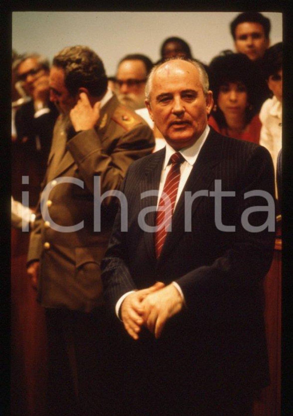 Fotografia d epoca originale 35mm vintage slide 1989 CUBA L AVANA Michail GORBACHEV Fidel CASTRO 5 1