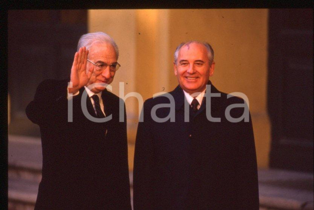 Fotografia d epoca originale 35mm vintage slide 1989 ROMA QUIRINALE Francesco COSSIGA Michail GORBACHEV 40 1