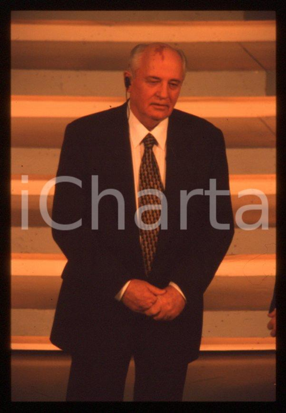 Fotografia d epoca originale 35mm vintage slide 1999 FESTIVAL DI SANREMO Michail GORBACHEV ospite 1 1