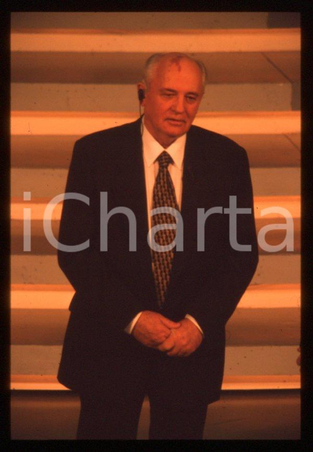 Fotografia d epoca originale 35mm vintage slide 1999 FESTIVAL DI SANREMO Michail GORBACHEV ospite 3 1