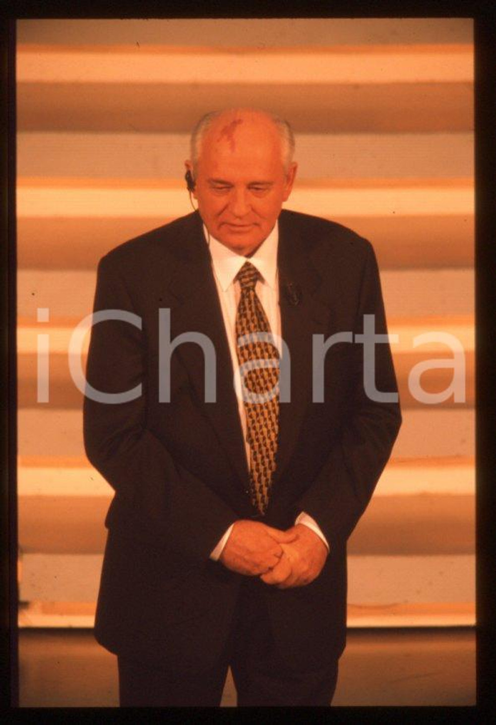 Fotografia d epoca originale 35mm vintage slide 1999 FESTIVAL DI SANREMO Michail GORBACHEV ospite 5 1