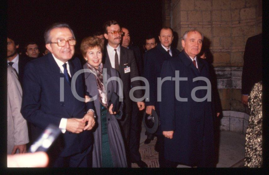 Fotografia d epoca originale 35mm vintage slide 1990 ROMA QUIRINALE Giulio ANDREOTTI Michail GORBACHEV 1 1