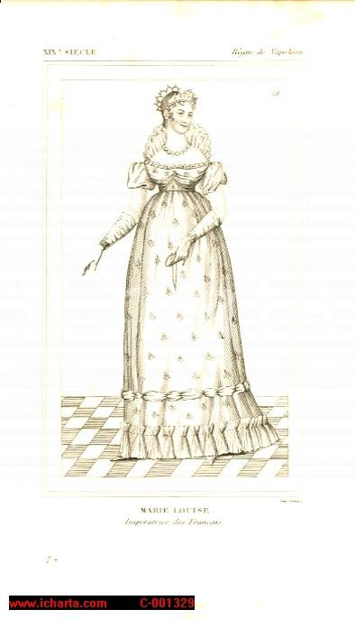 Stampa, bozzetto originale 1852 Marie Louise ImpÃ©ratrice des FranÃ§ais Gravure 1