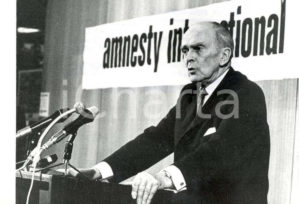 Fotografia d epoca originale 1973 WIEN  6Â° Sessione Amnesty International  Discorso di Sean McBRIDE Foto 1