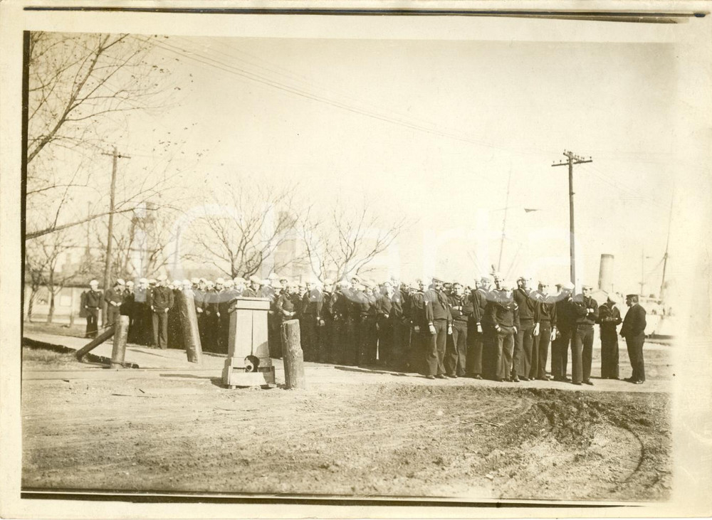 Fotografia d epoca originale 1919 MEXICO Marinai al porto in attesa di partire Fotografia 1