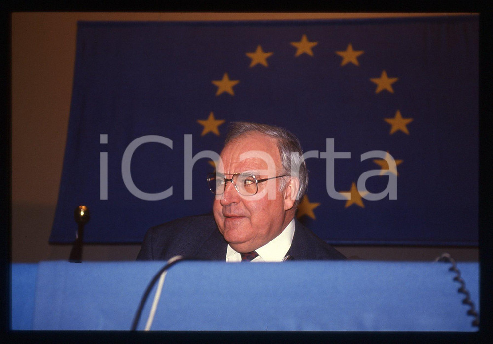 35mm vintage slide* 1990 ca ITALIA Helmut KOHL ritratto del cancelliere CDU (1)
