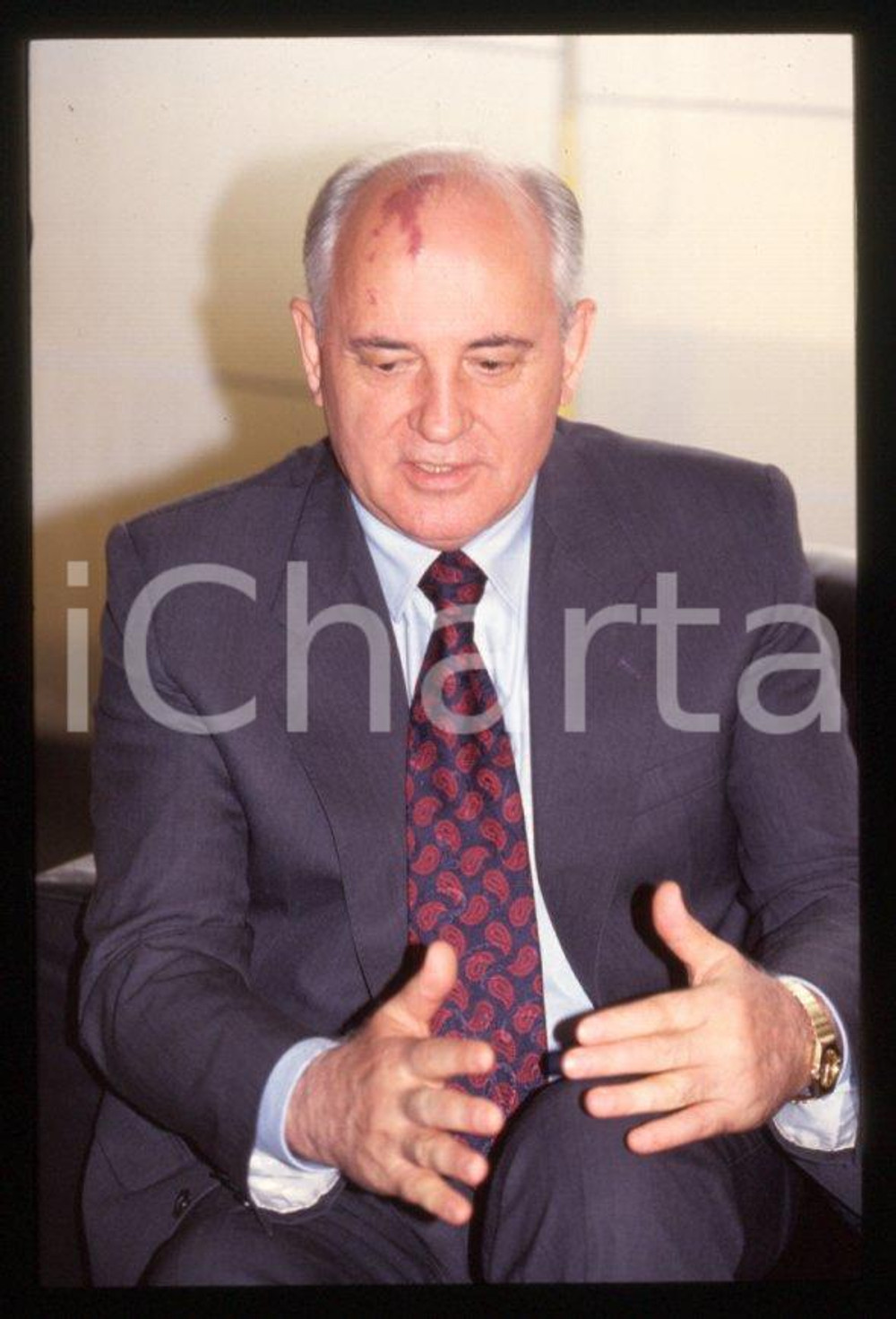 Fotografia d epoca originale 35mm vintage slide 1993 MILANO Michail GORBACHEV a Palazzo PIRELLI 2 1