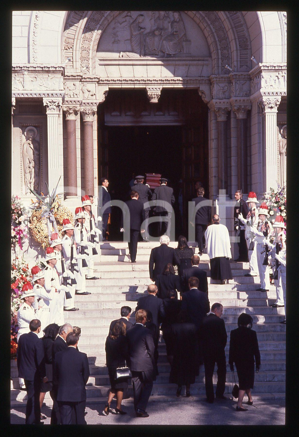 Fotografia d epoca originale 35mm vintage slide 1990 PRINCIPATO DI MONACO Funerali di Stefano CASIRAGHI 48 1