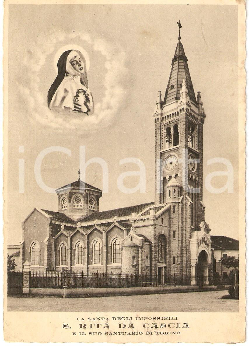 Cartolina originale da collezione 1950 ca TORINO Santuario SANTA RITA DA CASCIA Santa Impossibili Cartolina 3 1