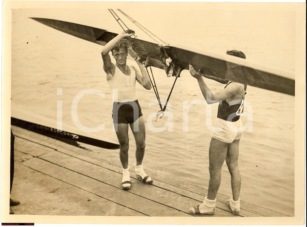 Fotografia d epoca originale 1936 CANOTTAGGIO IDROSCALO RICCARDO STEINLEITNER photo 1