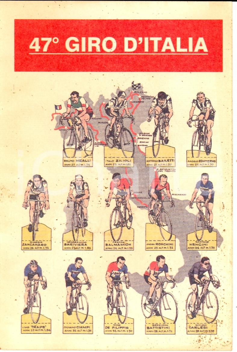 Cartolina originale da collezione 1964 47°GIRO D ITALIA Cartolina illustrata FG NV 1 1
