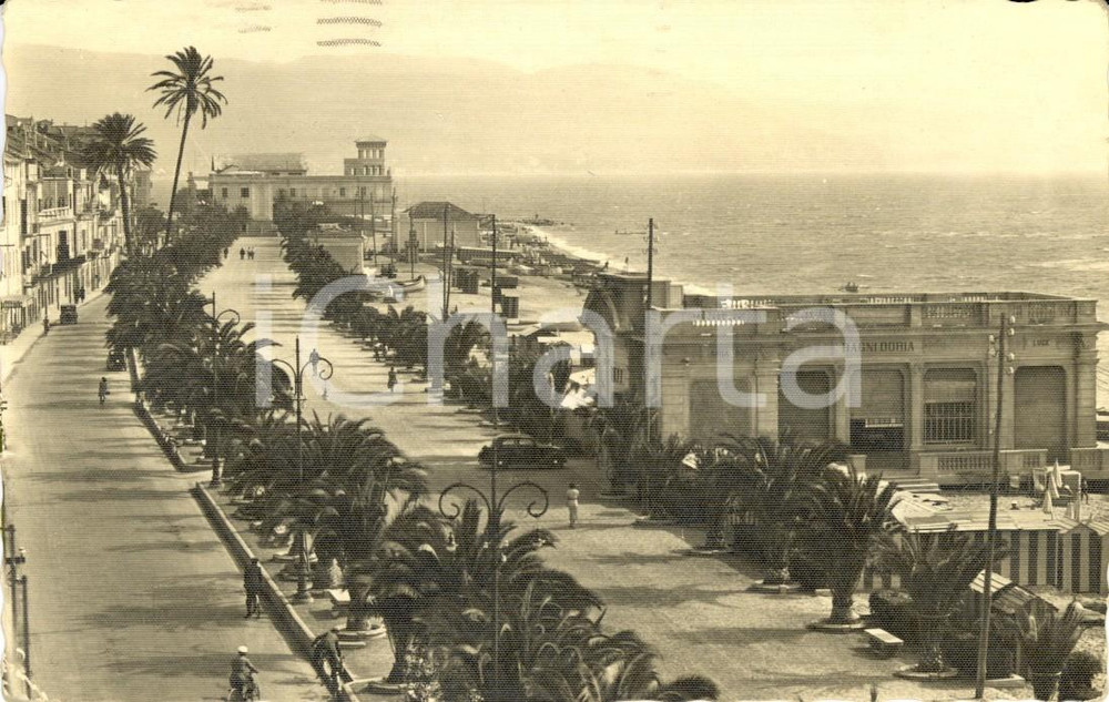 Cartolina originale da collezione 1942 LOANO (SV) Veduta lungomare e Bagni DORIA *Cartolina ANIMATA FP VG 1